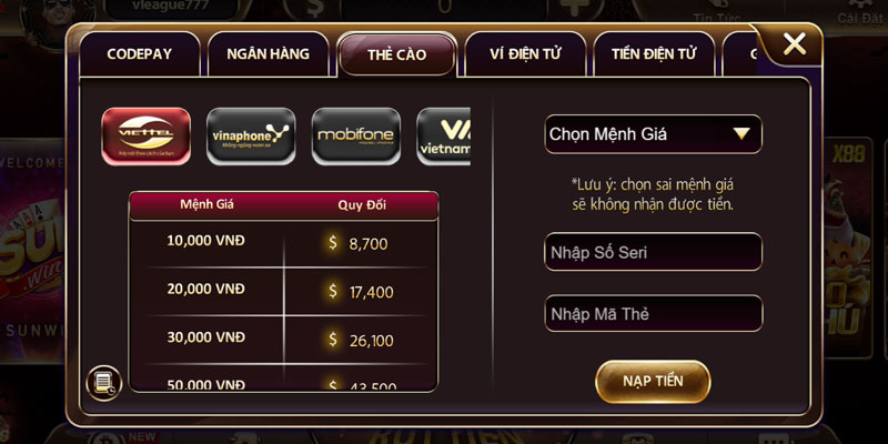 Phân biệt Sunwin chính hãng và giải mạo sao mới đúng? 4 Hệ thống đổi thẻ ở Sunwin chính hãng quy định hạn mức rõ ràng